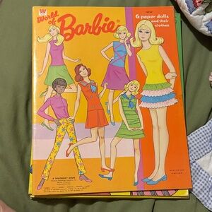 Barbie Paper Dolls Set with Colorful Outfits